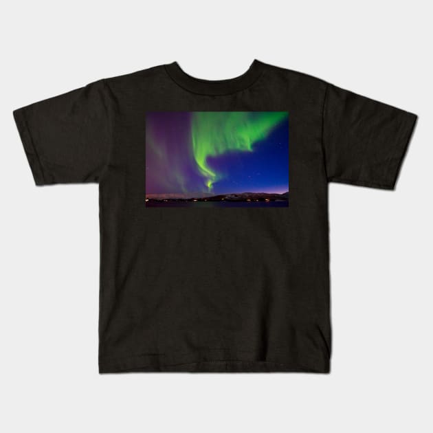 Northern Lights Kids T-Shirt by MartynUK